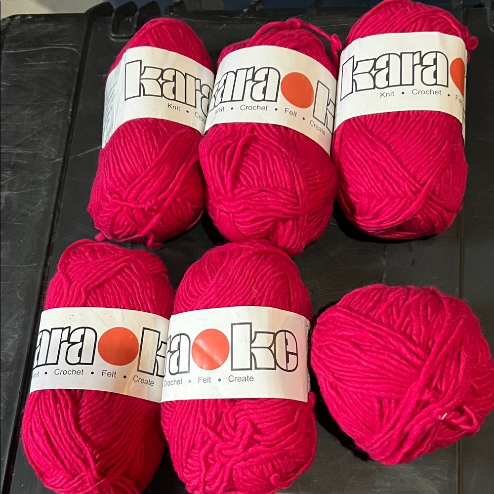 5 skeins and 1 partial skein of Karaoke Yarn